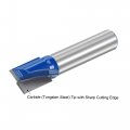 Uxcell 10mm Dia 8mm Shank Bottom Cleaning Router Bit 2 Flutes Carbide Tipped Cutter Uncoated For Woodworking Blue