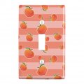 Cute Peaches And Stripes Pattern Plastic Wall Decor Toggle Light Switch Plate Cover 