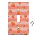 Cute Peaches And Stripes Pattern Plastic Wall Decor Toggle Light Switch Plate Cover