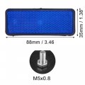 X Autohaux 4 Pcs Universal Rectangle Shape Reflector For Motorcycle Garbage Cans Car Trailer Truck And Bike Blue