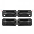 4 Pcs Exterior Door Handle With Key Hole For Hummer H2 2003-2009 131609870457 15104792 10360326 Black Front Rear Left Right 