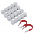 Qiilu Wheel Lug Nut Cap Cover 20 Bolt 17mm With Removal Tool Dismantle Tyre Protective Decor