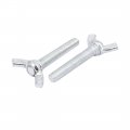 Uxcella M6x35mm Thread Metal Butterfly Wing Nut Metric Screws Bolt 20pcs