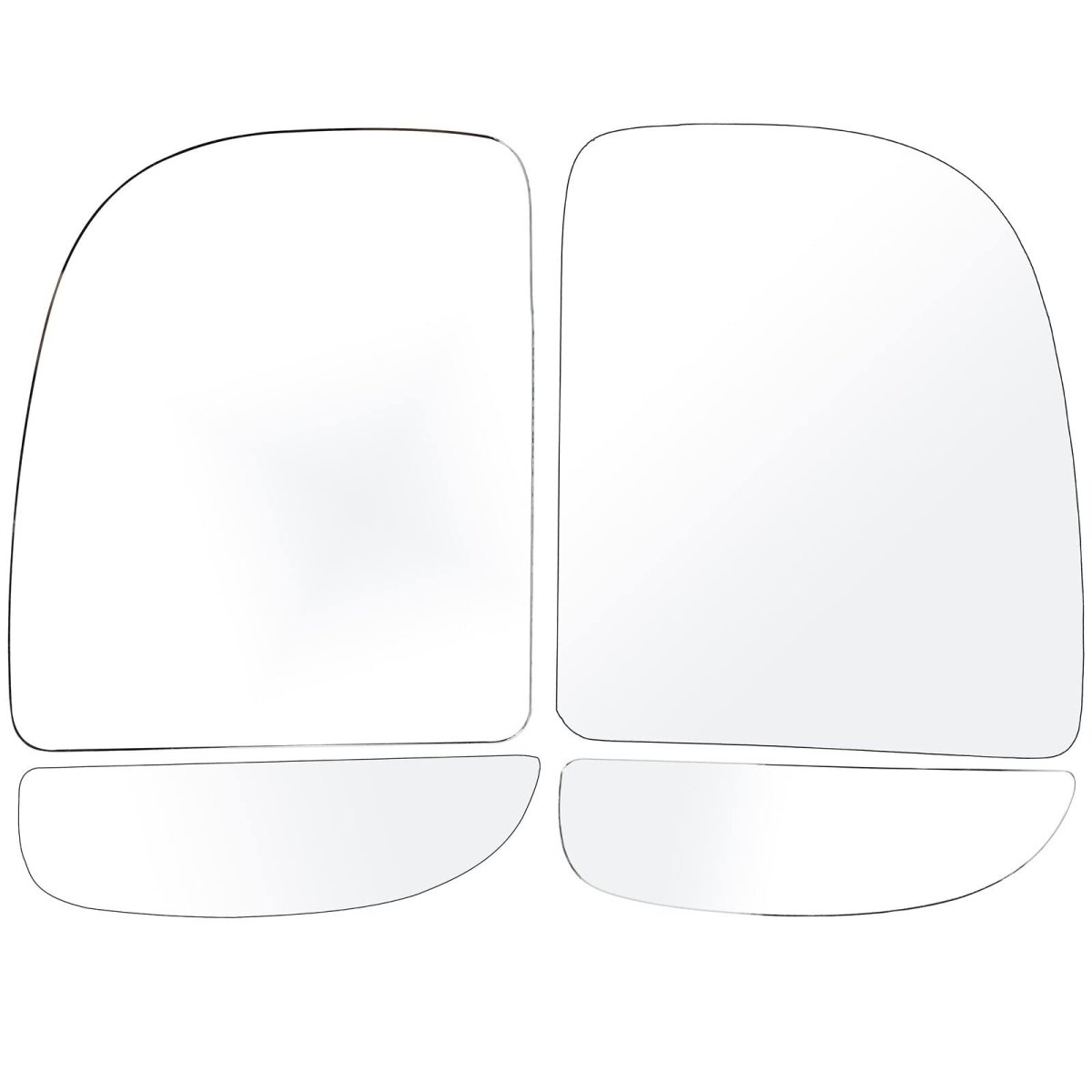 Tow Mirror Glass Left Side Upper Flat And Lower Convex