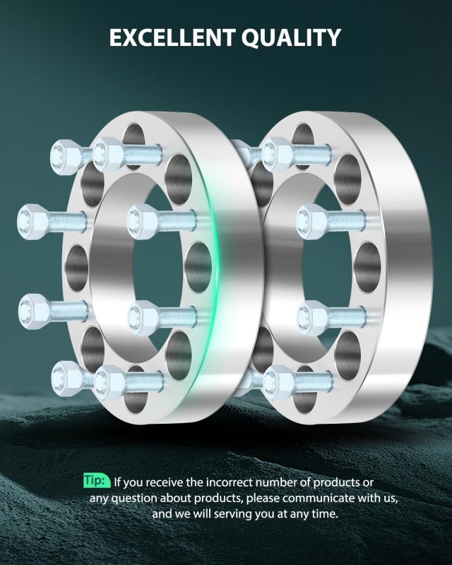 8x6 5 Wheel Spacers 1 Inch Thick Hub Bore 130mm With 14x1 Studs Silver 8 Lug Fit For 2500 2011-2014 Ram 3500 2010-2pcs