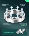 8x6 5 Wheel Spacers 1 Inch Thick Hub Bore 130mm With 14x1 Studs Silver 8 Lug Fit For 2500 2011-2014 Ram 3500 2010-2pcs