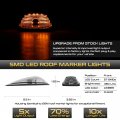 Vipmotoz 5pc Full Led Chrome Roof Cab Clearance Running Lights Compatible With 1988-2000 Chevy Gmc C K 1500 2500 3500 Pickup