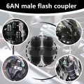 2pcs 6an To Male Flare Coupler Union Straight Fuel Hose Adapter Fitting Universal Fit