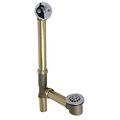 Westbrass Wb79220cp Trip Lever Tubular Bath Waste And Overflow Assembly In Brass With Polished Chrome Trim 