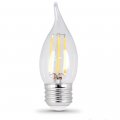 Feit Electric Decorative Clear Glass Filament Led Dimmable 60w Equivalent Soft White 2700k Flame Tip Chandelier Bulb Pack Of 