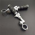 Xkh Group Motorcycle Chrome Regular Footrest Foot Pegs With 1-1 2 Short Angled Clamps For Honda Goldwing Shadow Vt750c Magna