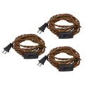 15ft 18 2 Cloth Covered Lamp Cord With Plug 3 Pcs Vintage Electrical Stripped Ends For Extension Wiring Diy Repairing Light 