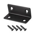 Corner Brace Angle Bracket Fastener Stainless Steel L Shape 26 5mmx26 5mmx60mm Black With Screws 4 Pcs 