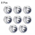 Uxcell M16 X 2mm Nylon Insert Hex Lock Nuts 304 Stainless Steel Plain Finish Pack Of 8