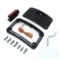 Httmt- Motorcycle Black Dual Led Laydown Curved License Plate Bracket Tag Holder W Mount Kit Compatible With 2005-2007 Softail