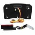Httmt- Motorcycle Black Dual Led Laydown Curved License Plate Bracket Tag Holder W Mount Kit Compatible With 2005-2007 Softail
