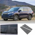 Tumukiw 2pcs Car Window Pillar Post Trim Compatible With Honda Pilot 2016-2022 Rear Door Cover Aluminum Alloy