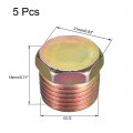Uxcell G1 2 Male Thread Plugs Carbon Steel Outer Hex Socket Bung Plug Pipe Fitting 5pcs