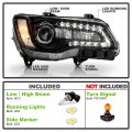 Acanii For Halogen Type 2015-2023 Chrysler 300 Black Bezel Led Drl Projector Headlight Headlamp Passenger Side