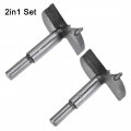 Uxcell Forstner Wood Boring Drill Bits 55mm 60mm Dia Hole Saw Carbide Alloy Steel Tip Round Shank Cutting For Hinge Plywood
