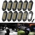 Sunpie White Rock Lights 12 Pods Leds Underglow Kit Ip67 Waterproof Light For Trucks Car Jeep Atv Utv Suv Pickup Off Road Rzr 