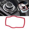 Beler Red Car Interior Multimedia Button Cover Decor Molding Trim Decoration For Bmw 1 3 4 5 7 Series X1 X3 X4 X5 X6 