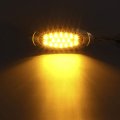 Partsam 4 Pcs 6-3 5 Amber Oval Led Trailer Side Marker And Clearance Lights Chrome Bezel 18-3528-smd Aux Parking Turn Signal 