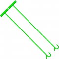 5th Wheel Pin Puller 32 In Heavy Duty Solid Steel Chrome Plated With Hook 2 Pack Green