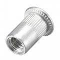 Uxcell 1 4-20 Rivet Nuts Aluminium Alloy Knurled Flat Head Threaded Insert Nut Silver 100pcs