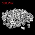 Uxcell 1 4-20 Rivet Nuts Aluminium Alloy Knurled Flat Head Threaded Insert Nut Silver 100pcs