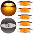 5pcs 16 Diodes Amber Len Light Ovral Led Side Marker Lights For Peterbilt 210 2012-2015 220 2013-2016 320 1990-2017 325 
