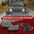 Bunker Indust Jl Led Fender Light Kit Sequential Flashing Turn Signal With Drl Side Markers Compitable For Jeep Wrangler 2018
