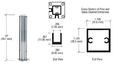 Brite Anodized 18 Corner Design Series Partition Post 
