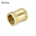 Uxcell Knurled Threaded Insert M8 X 12mm L 10mm Od Female Thread Brass Embedment Nuts Pack Of 50