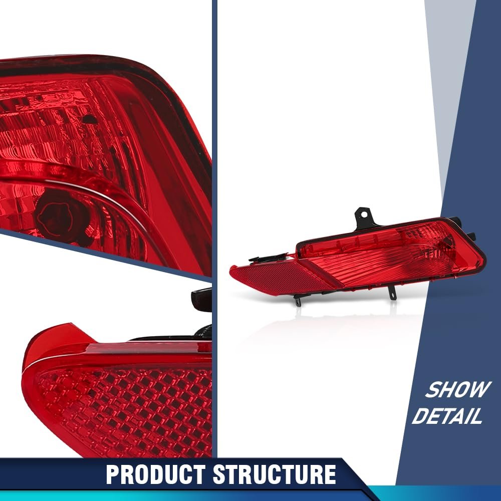 Rear Right Bumper Reflector Fog Light Brake Tail W O Bulb 1 Pc For Volvo Xc60 2014 2015 2016 2017 31353286 Red