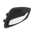 Interior Door Handle Pair For Bmw 335xi 2007 Front Or Rear Driver And Passenger Side Black Bezel With Satin Chrome Lever 