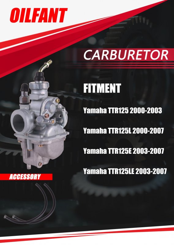 Oilfant Carburetor For Yamaha Ttr 125 2000-2007 Ttr125 Ttr125l Ttr125e Ttr125le