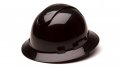 Pyramex Safety Ridgeline Full Brim Hard Hat Vented 4 Point Ratchet Suspension Black Medium 