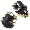 2 Pcs Gy6 150cc Carburetor Intake Manifold Rubber Pipe For 152qmi 157qmj 4 Stroke Scooter Moped Go Kart Euro Ii Compliant Dual 