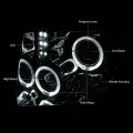 Dual Led Halo Ring Projector Smoked Housing Amber Corner Headlight Lamps Tool Kit Compatible With Ford F-150 09-14
