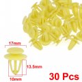 Uxcell 30 Pcs 17mm Head 10mm Hole Plastic Rivet Yellow