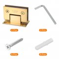 Uxcell 90 Degree Glass Door Hinge 2pcs For 8-12mm 31 -0 47 304 Stainless Steel Cupboard Showcase Cabinet Clamp Rose Gold