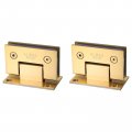 Uxcell 90 Degree Glass Door Hinge 2pcs For 8-12mm 31 -0 47 304 Stainless Steel Cupboard Showcase Cabinet Clamp Rose Gold