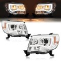 Pair Projector Headlights Led For 2005-2011 Toyota Tacoma W Led Tube Bar Drl Headlamp Front Light Replacement To2502157