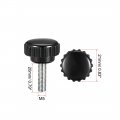 Uxcell M5 X 20mm Metric Male Thread Knurled Clamping Knobs Grip Thumb Screw On Type Hand Handle Bolt With Plastic Black 10 Pcs