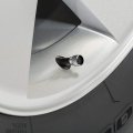 Chevrolet Black Logo In On Shining Silver Easy-grip Aluminum Tire Valve Stem Caps Official Licensed