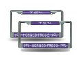 Texas Christian Tcu Horned Frogs Sparkly Glitter Bling Look Chrome License Plate Frame Set Of 2 Frames 