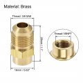 Uxcell Brass Pipe Fitting 5 8 -18unf Flare Male To 1 8npt Female Thread Tubing Adapter Hose Connector For Air Conditioner