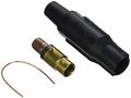 Leviton 16v28-e Female Plug Vulcanized Crimped 3 0-4 0 Awg 400a Taper Nose Commercial Grade Ect Cam-type Black 