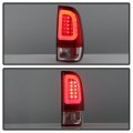 Acanii For 1997-2003 Ford F150 1999-2007 F250 F350 F450 Super Duty Red Clear Led Tube Tail Lights Brake Lamps Pair Set